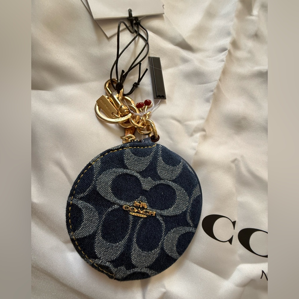 NWT Coach Blue Denim Coin Pouch